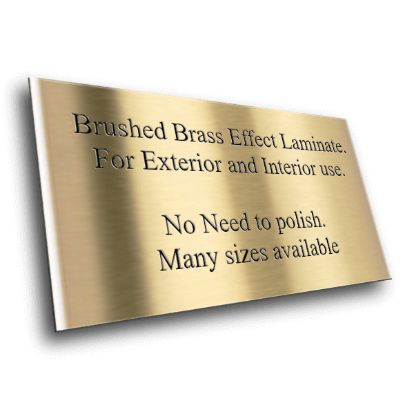 Brass Effect Laminate Plaques Brass Effect Laminate Plaques